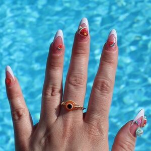 Orange Evil Eye Ring | Adjustable Rings | Orange | Evil Eye